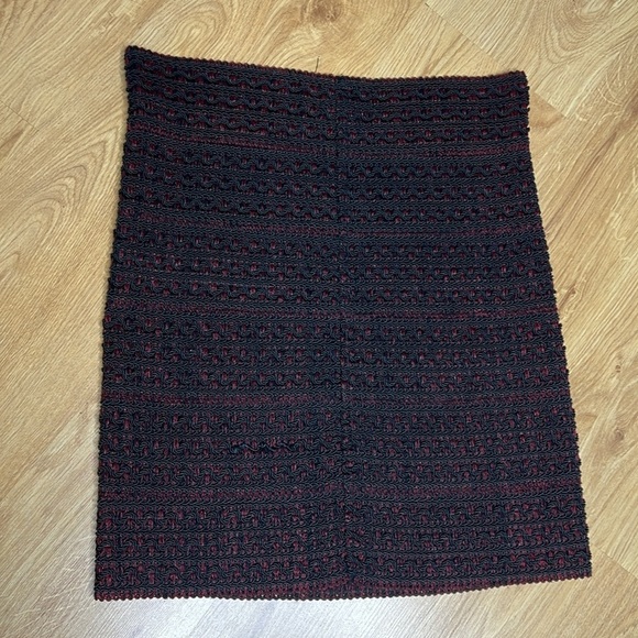 Krizia Sz 6-8 Elastic Corde Dark Red Black Pull On Skirt Vintage Made in Italy - Picture 5 of 5